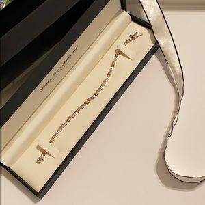 1/10 ct. tw. Diamond Bracelet St. Silver 10K Gold